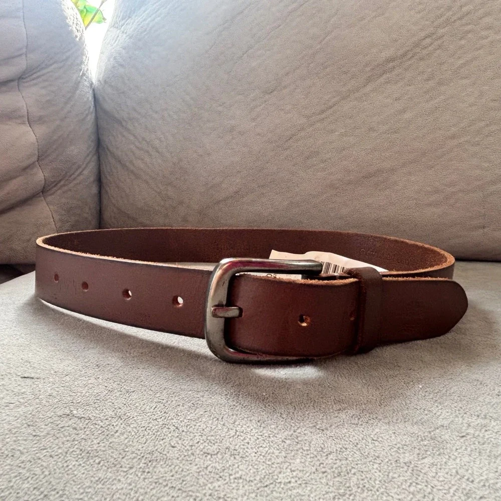 Timberland Boys Brown Genuine Leather Belt Size M 26-28 B78008 NEW NWT